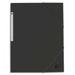 5 ETOILES Chemise 3 rabats monobloc à élastique en carte lustrée 5/10e, 390g. Coloris noir.