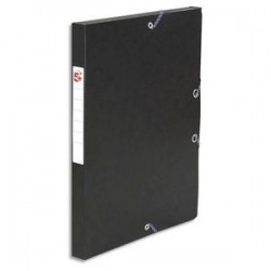 5 ETOILES Boîte de classement à élastique en carte lustrée 7/10, 600g. Dos 25mm. Coloris noir.