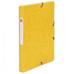 5 ETOILES Boîte de classement à élastique en carte lustrée 7/10, 600g. Dos 25mm. Coloris jaune.