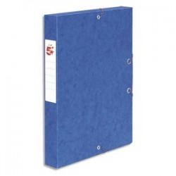 5 ETOILES Boîte de classement à élastique en carte lustrée 7/10, 600g. Dos 40mm. Coloris bleu.