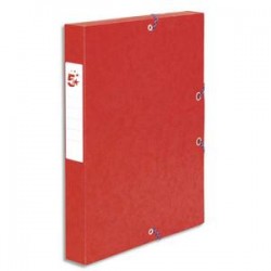 5 ETOILES Boîte de classement à élastique en carte lustrée 7/10, 600g. Dos 40mm. Coloris rouge.