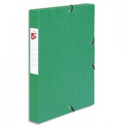 5 ETOILES Boîte de classement à élastique en carte lustrée 7/10, 600g. Dos 40mm. Coloris vert.