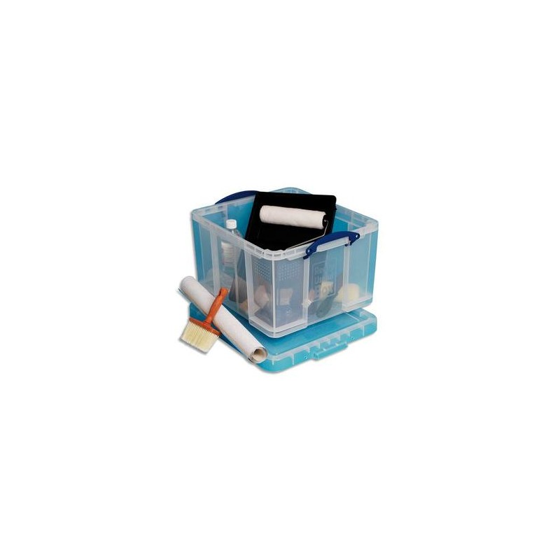 RUB Boîte de rangement 42 Litres + couvercle - Dimensions : L50 x H31 x P44 cm coloris transparent