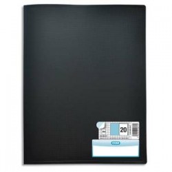 ELBA Protège documents MEMPHIS en polypropylène. 20 pochettes fixes A4 en PP 6/100. Coloris noir