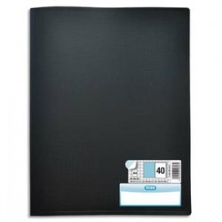 ELBA Protège documents MEMPHIS en polypropylène. 40 pochettes fixes A4 en PP 6/100. Coloris noir