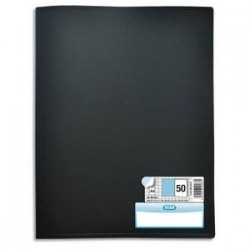 ELBA Protège documents MEMPHIS en polypropylène. 50 pochettes fixes A4 en PP 6/100. Coloris noir