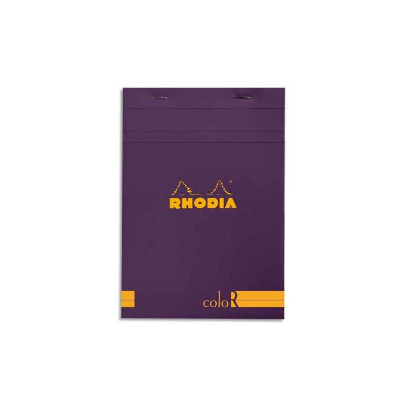 RHODIA Bloc "coloR" agrafé en-tête 14,8x21 (n°16) 140 pages lignées. Couverture rembordée violet