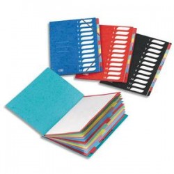 ELBA Trieurs 12 compartiments coloris assortis, couverture en carte lustrée 5/10ème bicolore