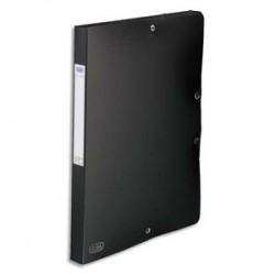 ELBA Chemise 3 rabats et élastique Memphis , dos formé 2,5 cm, polypropylène 7/10e noir