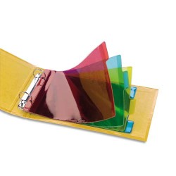 ELBA Jeu d'intercalaires pour fiches bristol 4 positions à onglets format 14,8x21 cm, en PVC 14/100e