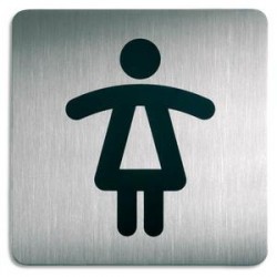 DURABLE Plaques de signalisation Toilettes Femmes argent métallisé 15x15 cm