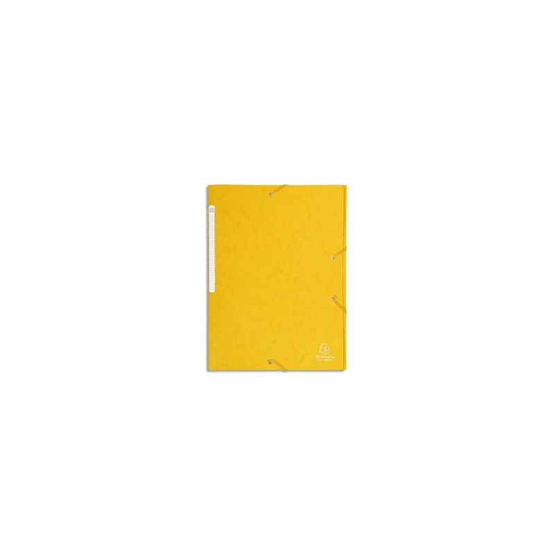 EXACOMPTA Chemise 3 rabats et élastique monobloc , carte lustrée 5/10e jaune, élastique fixé devant