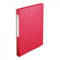 EXACOMPTA Chemise 3 rabats et élastique Exatobox dos de 3 cm, en carte lustrée 5/10e rouge
