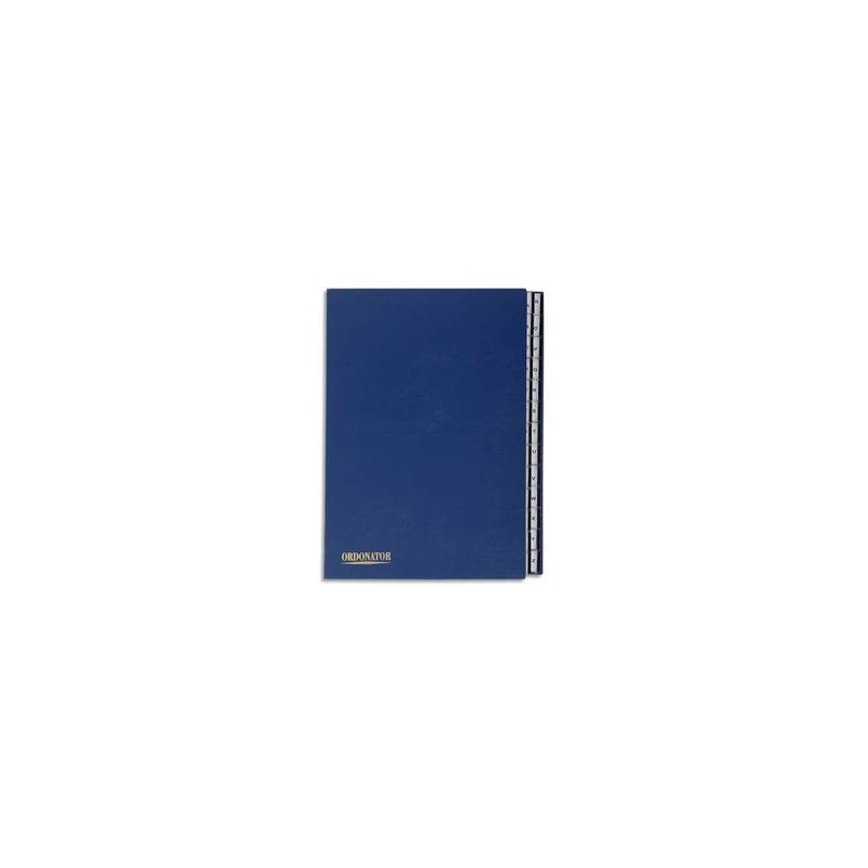 EXACOMPTA Trieur alphabétique 26 compartiments bleu, couverture rigide plastifiée, onglets en plastique