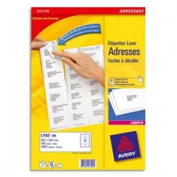 AVERY Boîte de 2400 étiquettes laser blanc 63.5X33.9mm blanc L7159-100