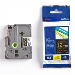 BROTHER Ruban pour PTOUCH laminé or/noir 12mmx8m TZE334