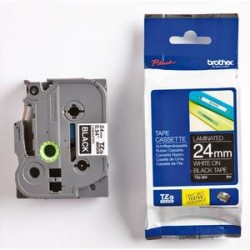BROTHER Ruban pour PTOUCH laminé blanc/noir 24mmx8m TZE355