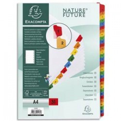 EXACOMPTA Jeu d'intercalaire numérique 31 positions en carte blanche 170g, onglets Mylar®. Format A4.