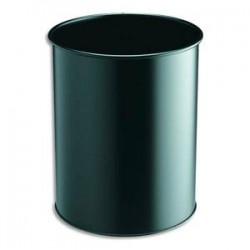 DURABLE Corbeille à papier Confort métal 15 litres noir Diam 31,5 x H 26 cm