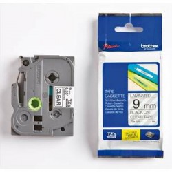 BROTHER Ruban pour PTOUCH laminé noir/transparent 9mmx8m TZE121