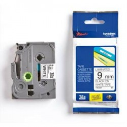 BROTHER Ruban pour PTOUCH laminé noir/blanc 9mmx8m TZE221