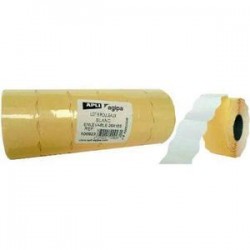 AGIPA Pack 6 rouleaux 1000 étiquettes blanches sinusoïdales enlevables 26X16mm pour pinces 151992-101419