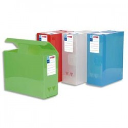VIQUEL Boite de classement MAXIDOC, en polypropylène 12/10ème, dos de 12cm, coloris assortis translucide