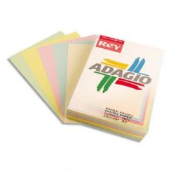 PAPYRUS Ramette 50 feuilles x 5 teintes papier couleur pastel & vive ADAGIO assortis pastel&vifs A4 160g