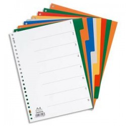 ELBA Jeu d'intercalaires 6 positions en polypropylène 12/100e