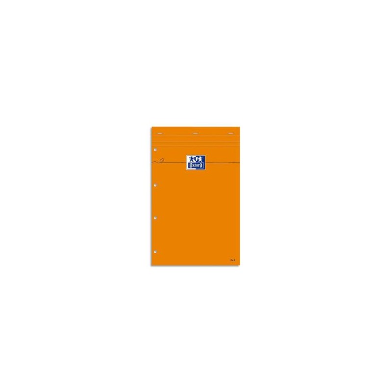 OXFORD Bloc de direction agrafé en tête 160 pages 80g lignées 21x32 Couverture orange