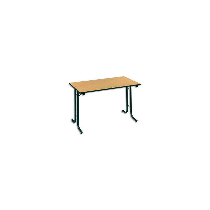 SODEMATUB Table polyvalente pliante rectangulaire 120 x 70 cm hêtre/noir