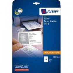 AVERY Pochette de 250 cartes de visite (85x54 mm) 200g coins droits laser & jet d'encre finition mate