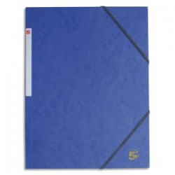 5 ETOILES Chemise 3 rabats monobloc à élastique en carte lustrée 5/10e, 390g. Coloris bleu clair.
