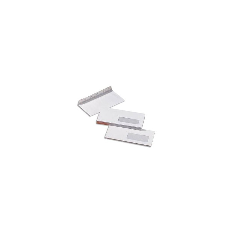 5 ETOILES Boîte de 500 enveloppes blanches 80g DL 110x220 mm fenêtre 35x100 mm auto-adhésives