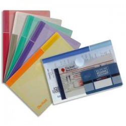 TARIFOLD Sachet de 6 porte documents à Velcro A6 TCollection en PP 20/100e coloris assortis