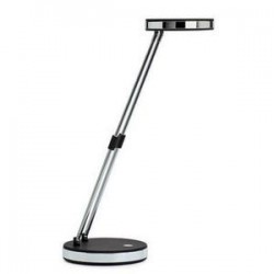 MAUL Lampe Puck LED, noir, double bras télescopique en acier, tête inclinable 180°, commutateur sur socle