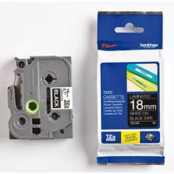 BROTHER Ruban pour PTOUCH laminé blanc/noir 18mmx8m TZE345