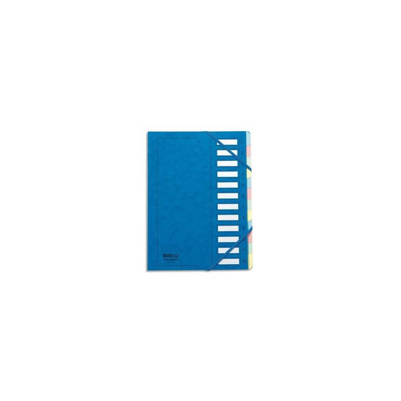 EMEY Trieur EMEY JUNIOR en carte avec système clip, 12 compartiments. Coloris bleu.