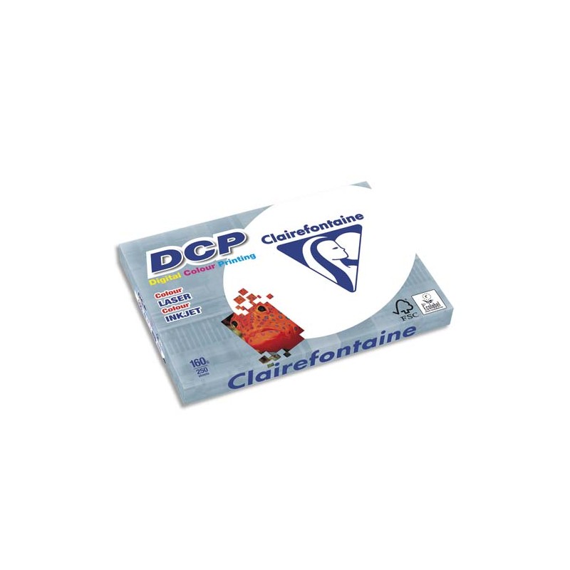 CLAIREFONTAINE Ramette de 250 feuilles papier blanc DCP copieur, laser, jet d encre couleur 160 gr A3