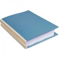 EXACOMPTA Paquet de 25 chemises à dos toilé, carte 300 grammes, dos 3cm, 24x32cm, coloris bleu