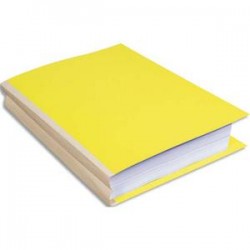 EXACOMPTA Paquet de 25 chemises à dos toilé, carte 300 grammes, dos 3cm, 24x32cm, coloris jaune