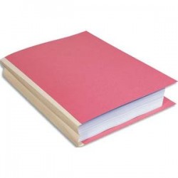 EXACOMPTA Paquet de 25 chemises à dos toilé, carte 300 grammes, dos 3cm, 24x32cm, coloris rose