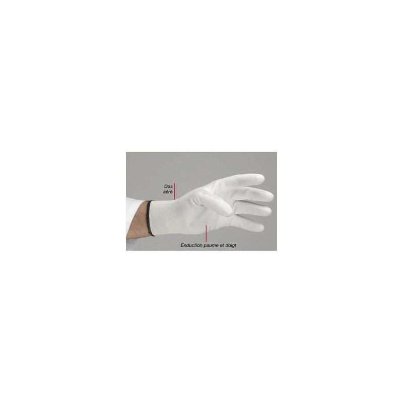 DELTA PLUS Carton de 10 paires gants tricot en polyamide sans couture élastique aux poignets Taille 9