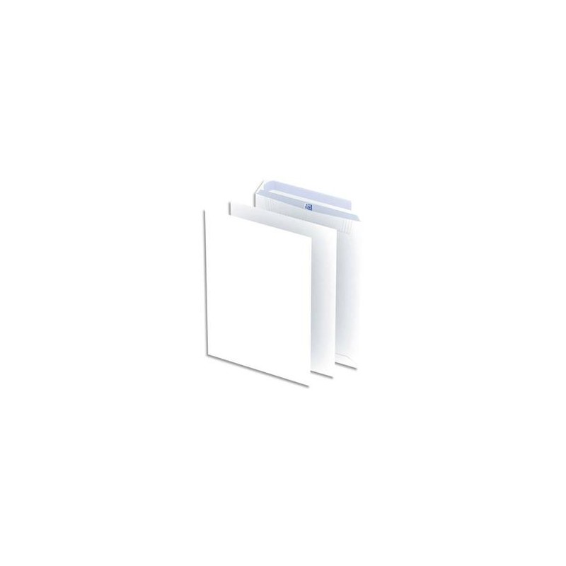 OXFORD Boîte de 250 pochettes blanches auto-adhésives 100g format C4 229x324 mm