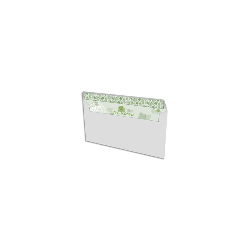 OXFORD Boîte de 500 enveloppes recyclées extra blanches 90g format DL 110x220 mm
