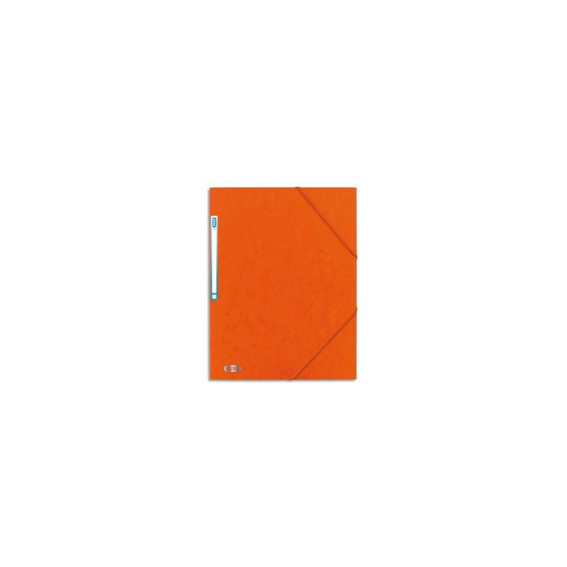 ELBA Chemise 3 rabats à élastique BOSTON en carte lustrée 5/10e. Pour format A4. Coloris orange/noir