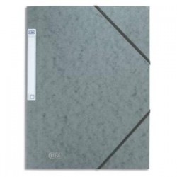 ELBA Chemise 3 rabats et élastique Prestige , en carte lustrée 7/10e gris