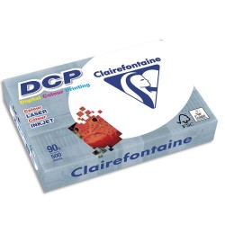 CLAIREFONTAINE Ramette de 500 feuilles papier blanc DCP copieur, laser, jet d encre couleur 90gr A4 1833