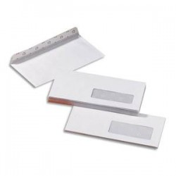 5 ETOILES Boîte de 500 enveloppes blanches 80g DL 110x220 mm fenêtre 45x100 mm auto-adhésives