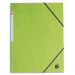 5 ETOILES Chemise 3 rabats monobloc à élastique en carte lustrée 5/10e, 390g. Coloris vert clair.